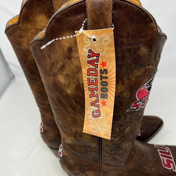 Game Day Boots Southern Illinois University Sulkis Distressed Leather Size 11B - Picture 9 of 14